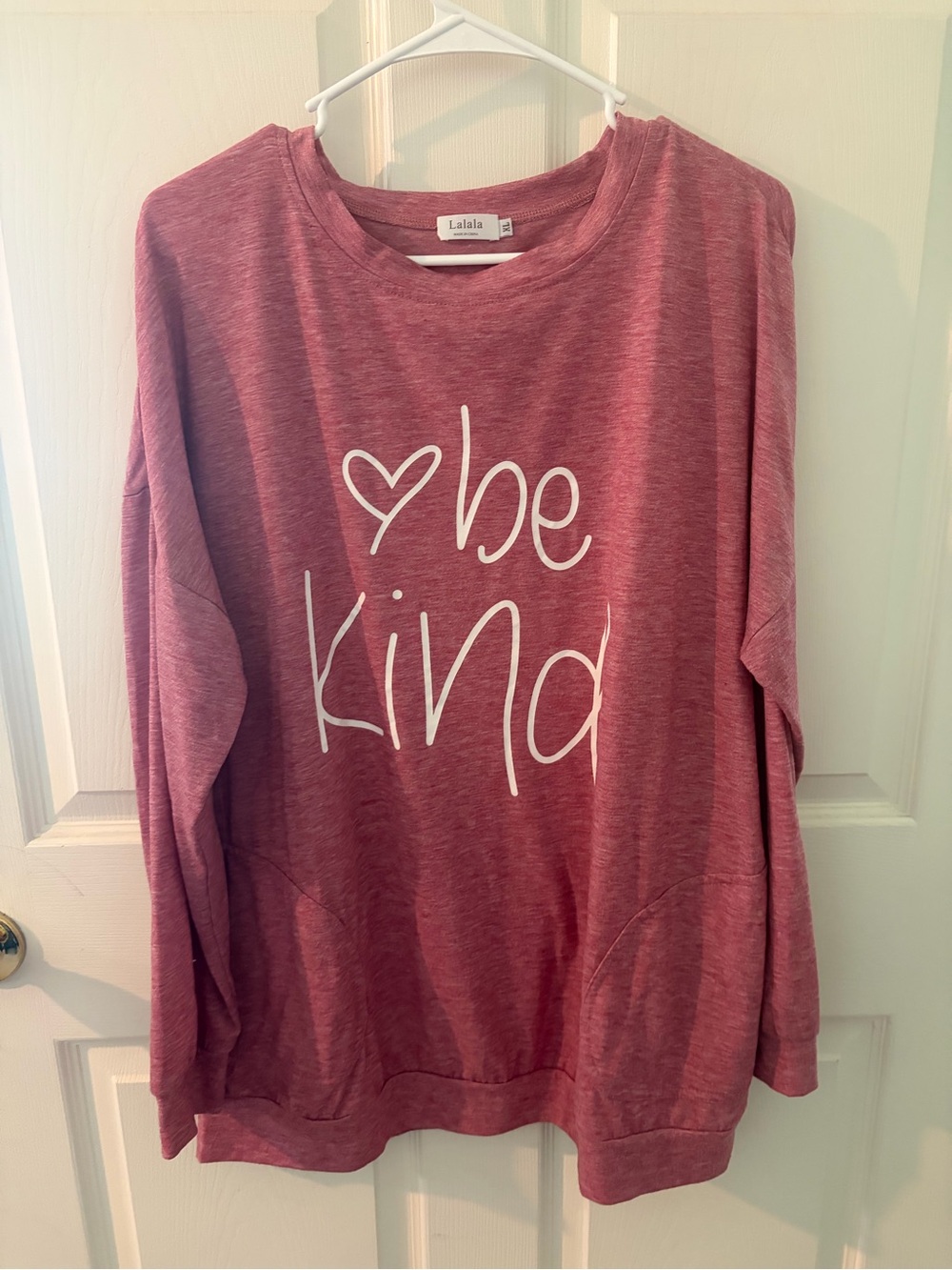 Lalala 'Be Kind' Pullover Sweatshirt - Dusty Rose XL